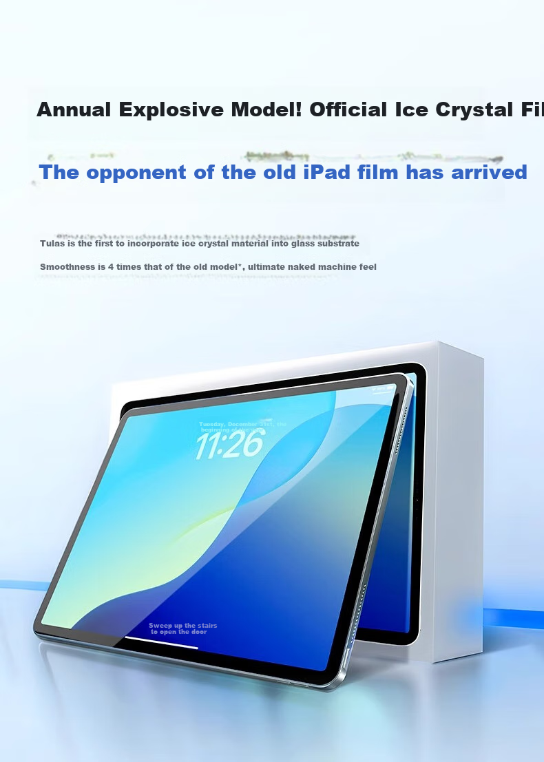 TORRAS [High-Definition Ice Crystal Film] for IPad Air8/7/6 Tempered Glass Screen Protector, 11-Inch, Compatible with 2026/25 Models, M4 Chip Tablet Protective Film, Shatterproof, Anti-Fingerprint, Ultra-Clear Protective Film 2