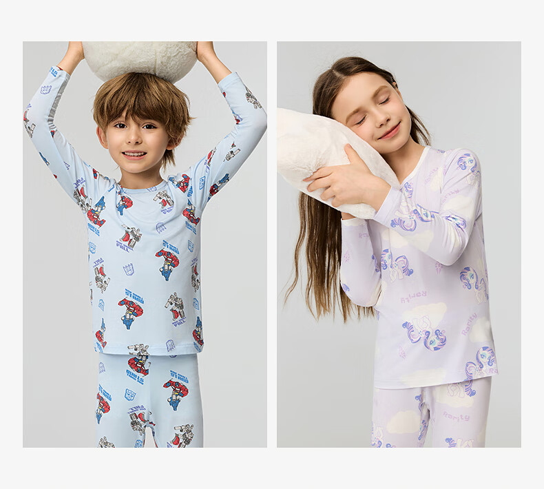 AIMER KIDS Antibacterial Modal Girls' Thermal Underwear Set 2025 New Light Warmth [5~15℃] Magic Wonder 120 4