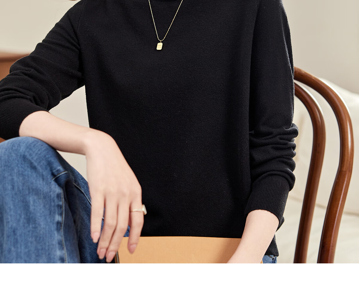 Pincai Women's Knit Sweater Half Turtleneck Autumn Winter Solid Color Base Layer Knit Top PW17ZS952 10