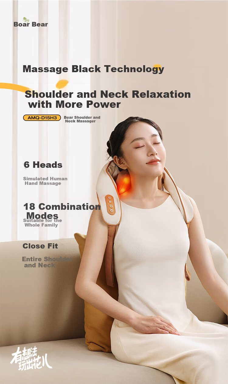Bear Neck Massager, Cervical Massage Device, Shoulder And Neck Massager, Dual-Frequency Pulse Massager, Hot Compress Intelligent Massager, Birthday Gift for Women, Wife, Elders, Mid-Autumn Festival Gift 4