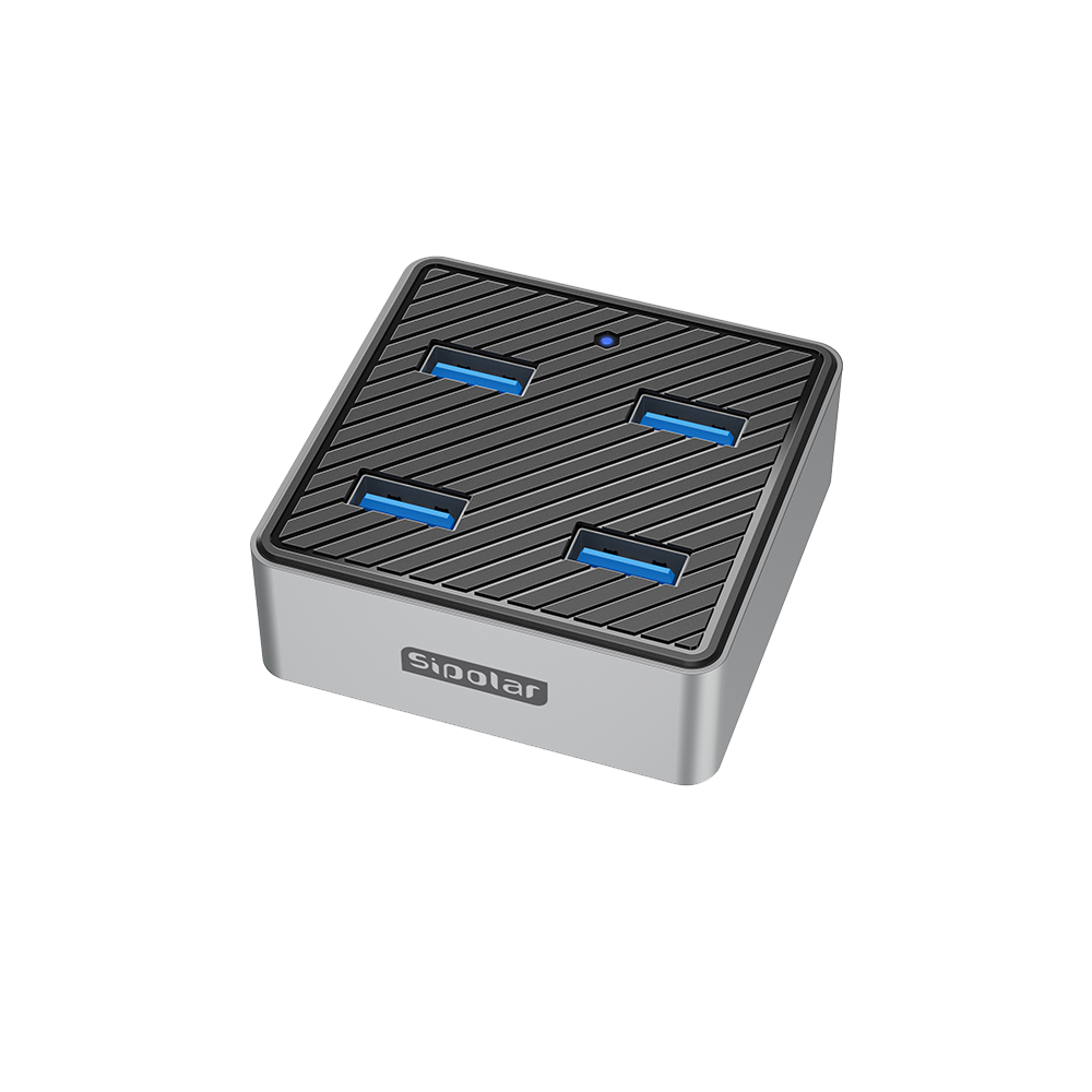 SIPOLAR USB Hub 3.0 High-Speed 4-Port Expansion Dock HUB Splitter Adapter Transmission Hub Laptop Accessory One-To Extension Cable (0.3 Meter)