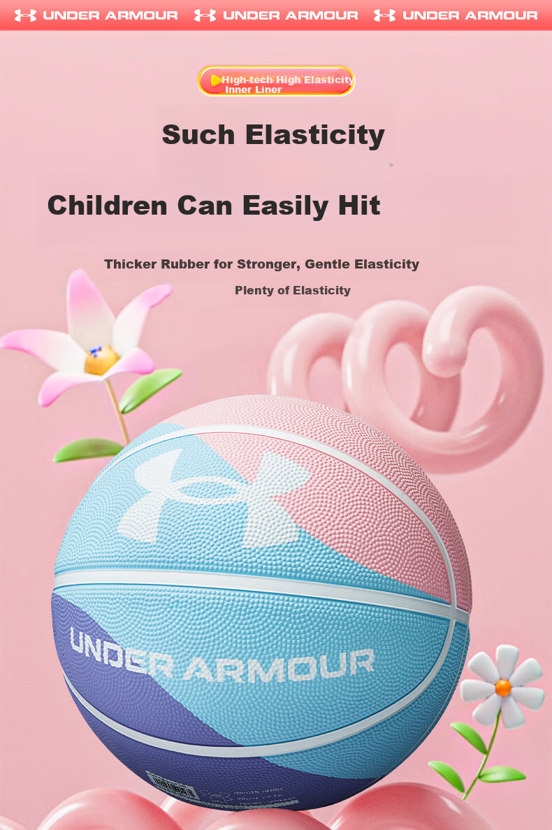 Under Armour Basketball, Size 5 for Children, Youth, Elementary School Students, Kindergarten, Indoor And Outdoor Competition, Non-Slip, Wear-Resistant, Girls' Size 5, Gift 10