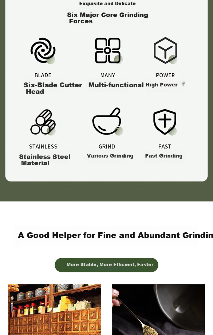 BJ Stainless Steel Grinder, Household Electric Powder Machine, Grain Mill, Chinese Herbal Medicine Grinder, BJ-150 2