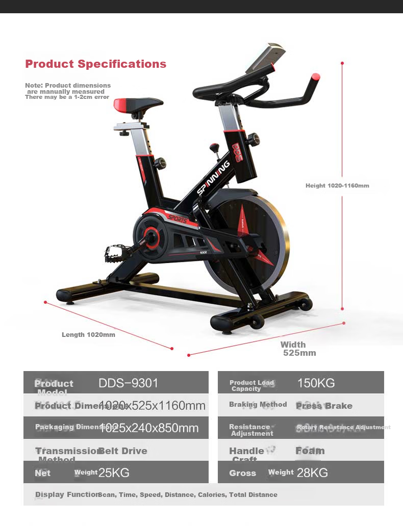 DDS Indoor Exercise Bike, Home Fitness Equipment, Stationary Bicycle, Pedal Bike 9301 12