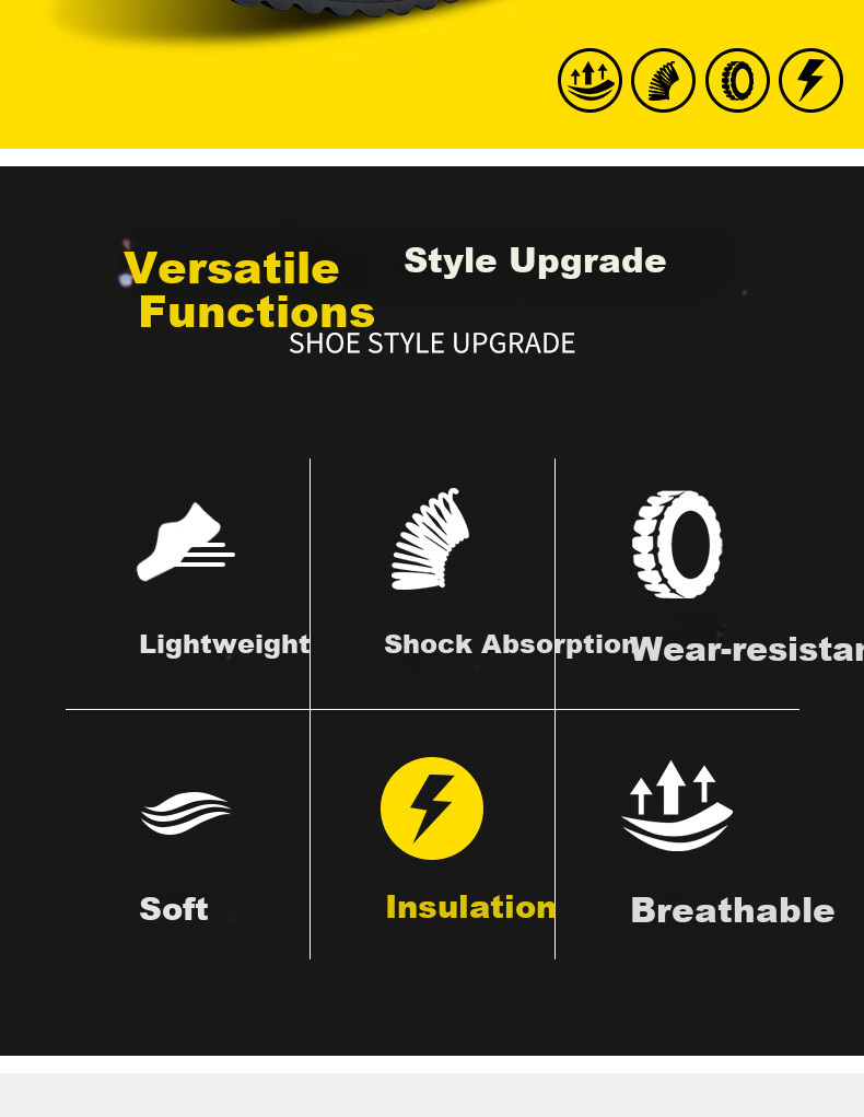 LAOGUANJIA Men's Safety Shoes, All-Season Electrician Insulated 10KV Work Site Functional Shoes, Solid Sole Wear-Resistant, Size 39 2