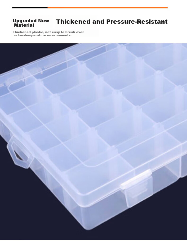 Chaoji Jia Pin Multi-Compartment Storage Box, Transparent with Lid, Divided Plastic Container for Screws And Accessories, Tool Organizer, Sorting Box 9