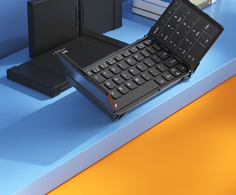 B.O.W Hangshi HB318D Foldable Wireless Bluetooth Charging Keyboard Smart Touchpad for iPad Xiaomi Huawei Mobile Office Portable Numeric Silent Keyboard Black 6