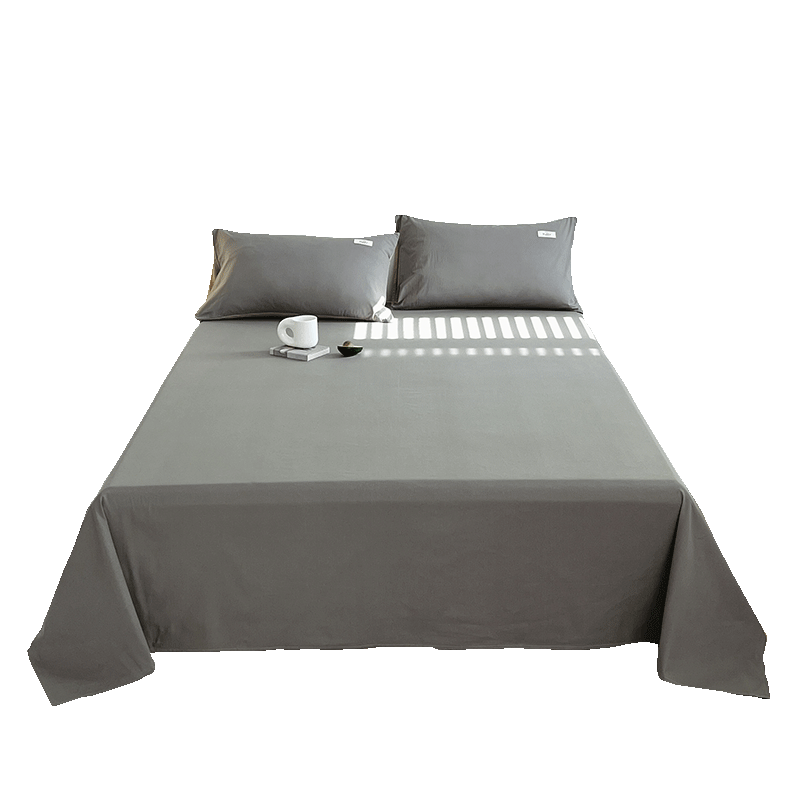 Hongdou Xinjiang Pure Cotton Bed Sheet Single Piece 100% Cotton Bed Cover Dormitory Home Single/Double Quilt Cover 160*230cm Light Gray
