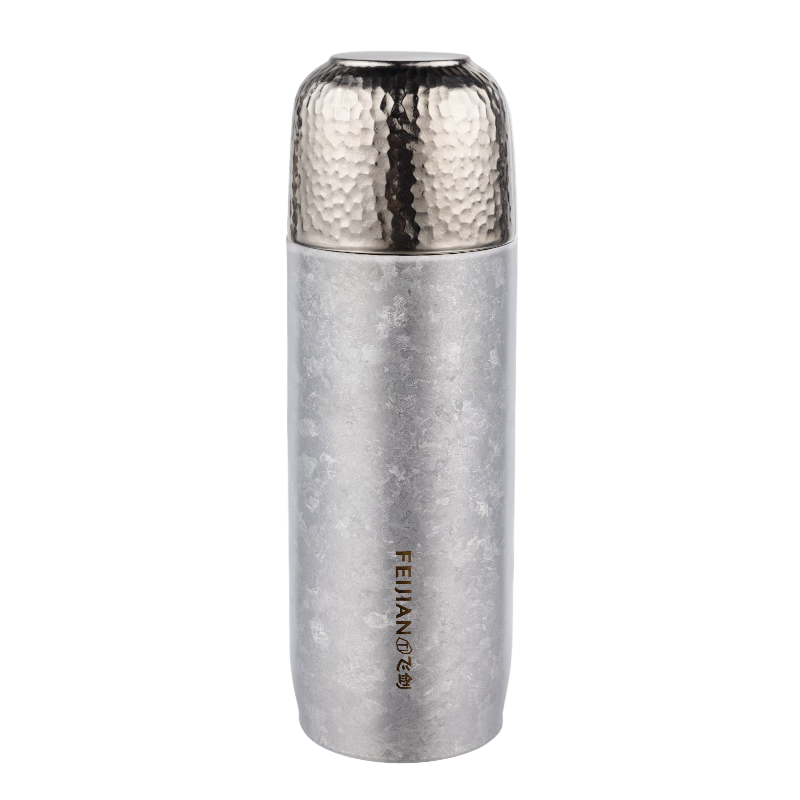 Feijian Pure Titanium Insulated Large Capacity Outdoor Water Bottle Unisex Titanium Cup Premium Tea Steeping Cup Holiday Gift Moonlight Silver