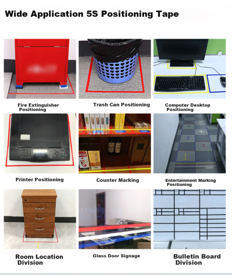 Sitoo Colored Tape, 5S Management, Laboratory Warning Line, Yellow 7 Rolls, Factory Identification, Desktop Marking Tape, 5s Positioning Adhesive Tape 4