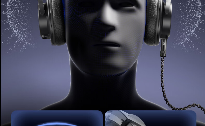 IKF VP5 Over-Ear Wired Headphones High-Fidelity HiFi Sound Fully Closed Monitoring Studio Recording Gaming FPS Mic Computer Mobile Universal 24