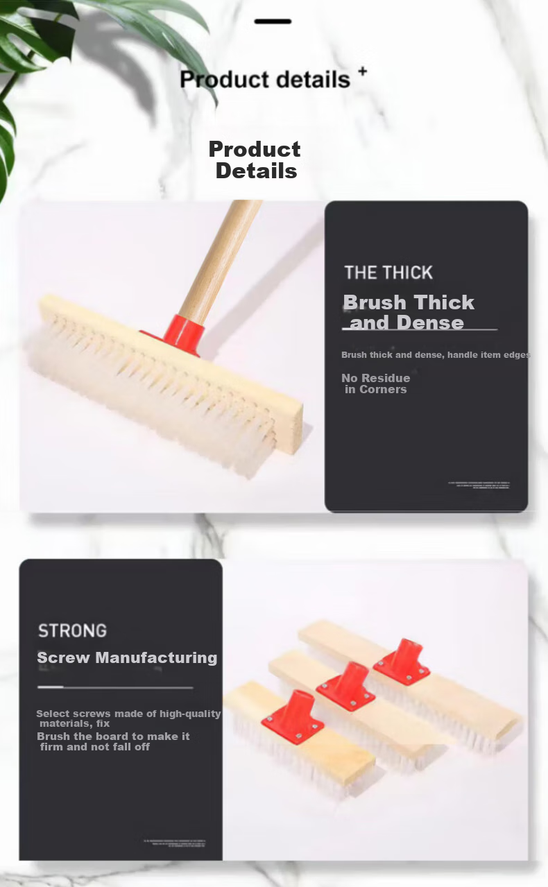 Home Maid 40cm Wide Floor Brush, Long Handle Hard Bristle Large Kitchen Bathroom Carpet Washing Brush Floor Brush Cleaning Brush Tile Brush 10