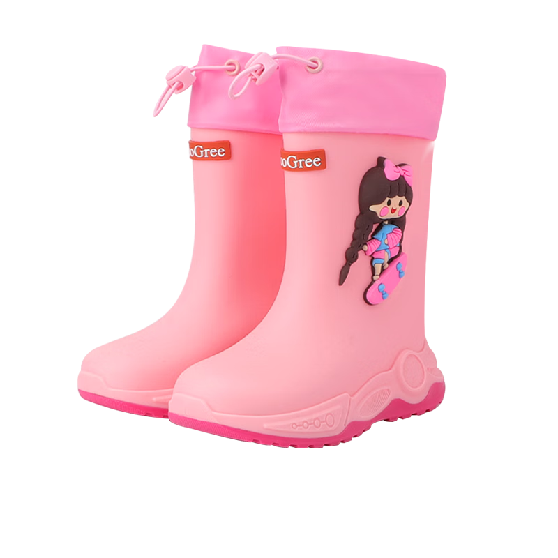 SooGree Kids Waterproof Non-Slip Durable Rain Boots Cute Cartoon Splash-Proof Outdoor School Shoes for Boys and Girls 3