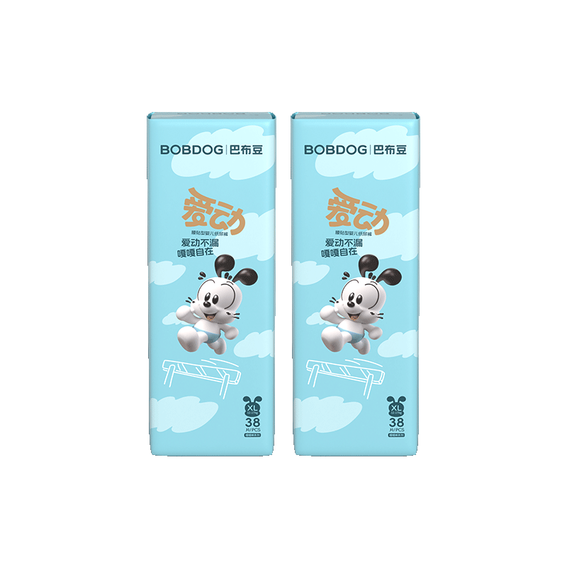 BOBDOG Active Diapers XL Size 76pcs (11.5-14kg) Soft Breathable Leak-Proof Baby Diapers