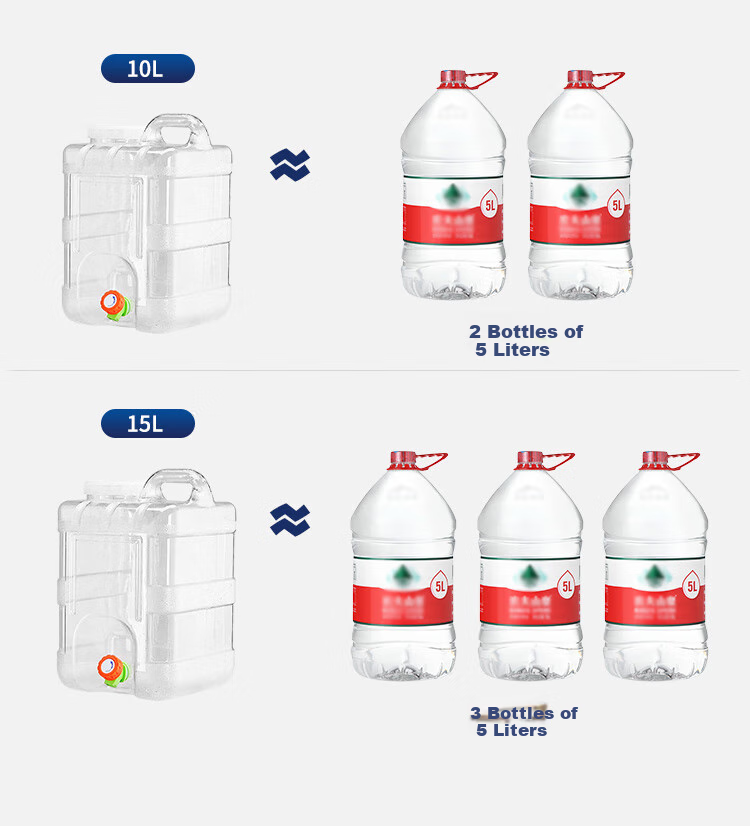 MAXCOOK Pure Water Container, Mineral Water Container, Drinking Water Container, with Tap 10L, Portable Outdoor Square MCX0155 for Self-Driving Tours 7