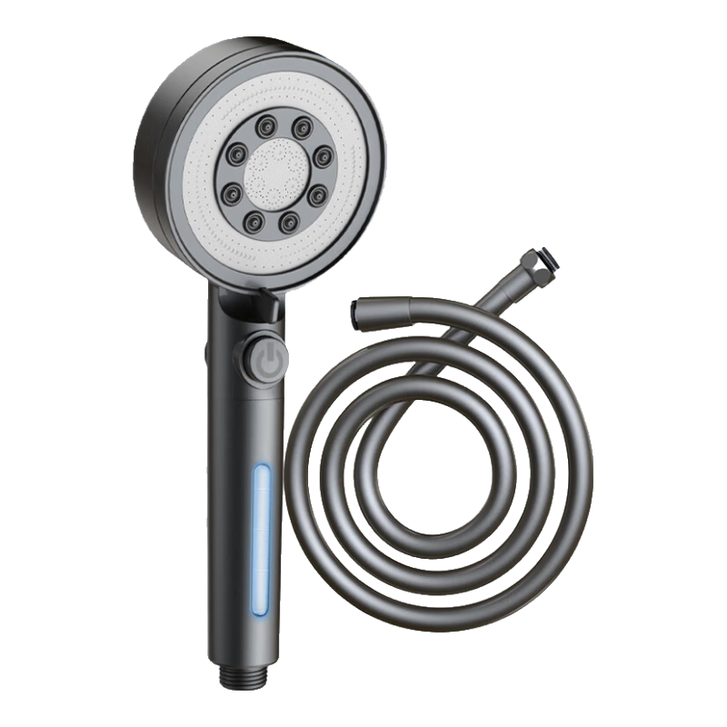 DU PONT Fortune Global 500 Gunmetal Gray High-Pressure Shower Head, Five-Level Pressurized Handheld Shower Set