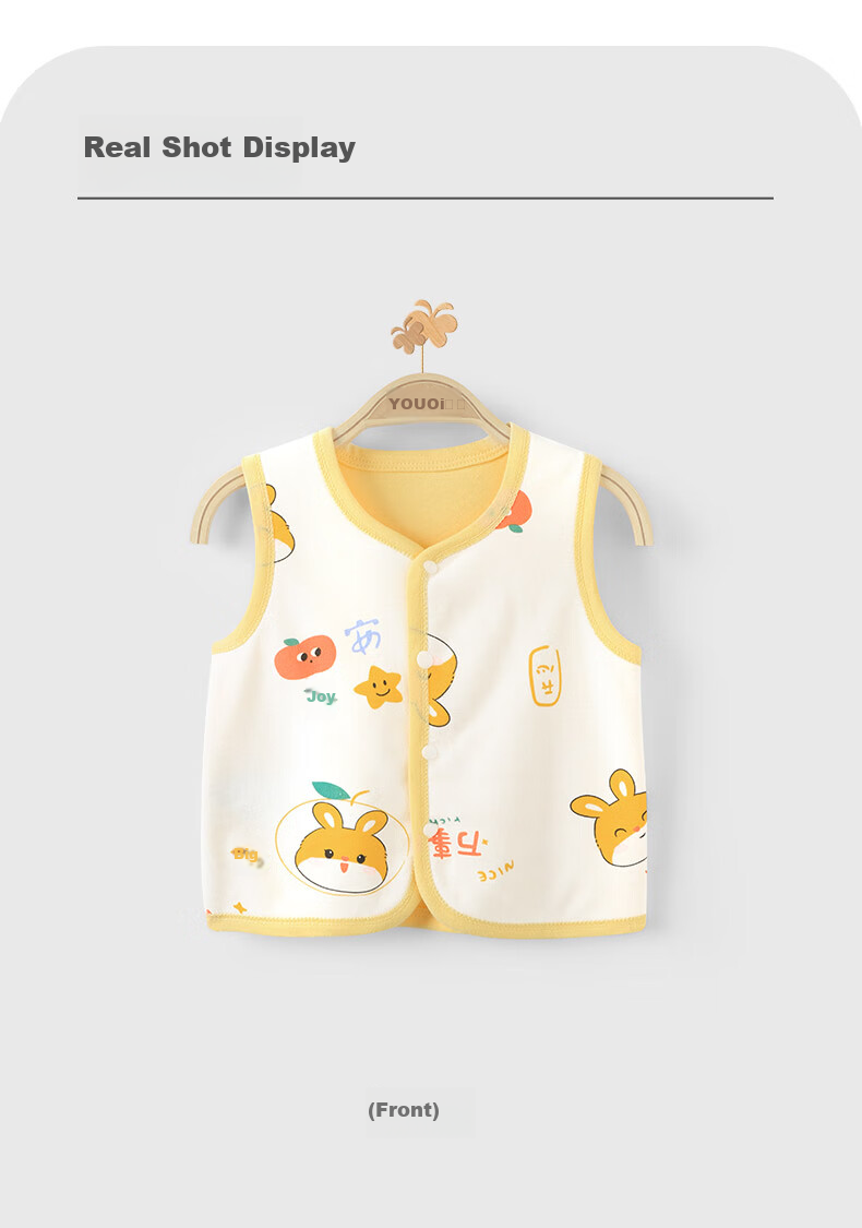 Youqi Baby Clothes, Unisex Infant Spring And Autumn Warm Vest, Early Autumn Outer Vest, Top for Winter Undershirt 9