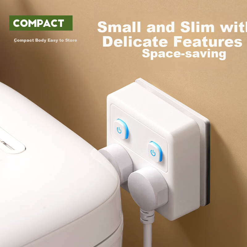 Sushiermo [Water Cube Ultra-thin] 86 Type Gap Socket Converter - One-to-four Split Control Switch, Wireless Plug-in without Taking up Space, Wall Socket Expansion Safety Solution