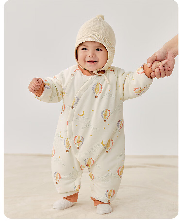 Wismorni Baby Thermal Cotton Romper Winter Thickened Warm Infant Jumpsuit Pajamas 12