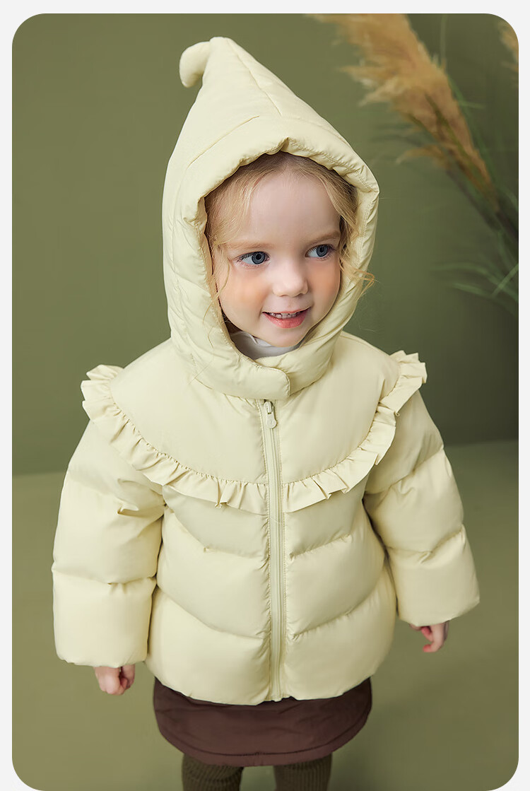Minibala Girls' Three-Proof Down Jacket Baby Sweet Cute Coat New Year Clothes 2025 Winter 8