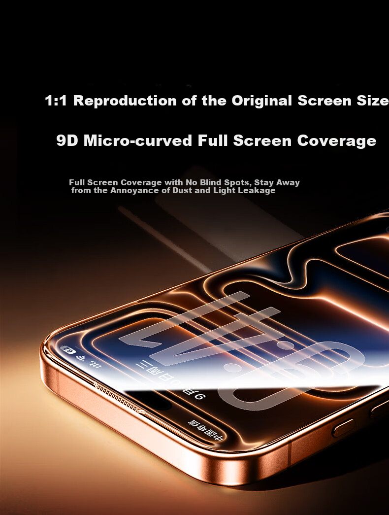 UGREEN Tempered Glass Screen Protector for IPhone 16 Pro Max, Full Coverage High Definition Anti-Fingerprint Anti-Drop Ultra-Thin Easy Installation Protective Film for IPhone 16 Pro Max 11