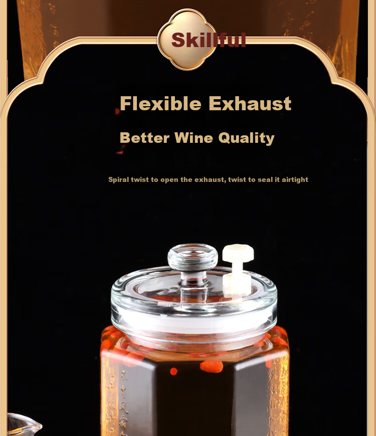 BJ Glass Infusion Container, Sealed Jar for Home Brewing, Pickling Jar, Liquor Bottle, Specialized Bottle for Soaking Liquor 7