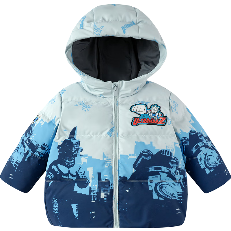 BALABALA Ultraman IP Kids Down Jacket Boys Winter 2025 Protective Warm Three-Defense Technology Trend