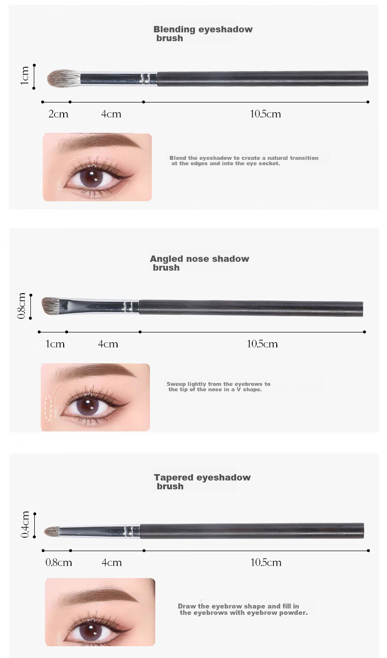 Dongyiyanxuan Soft Bristle Eyeshadow Brush Set of 6, Makeup Brushes, Eyeliner Brush, Puff Brush, Blade Brush, Detail Brush, Concealer Brush, Cangzhou Brush 12