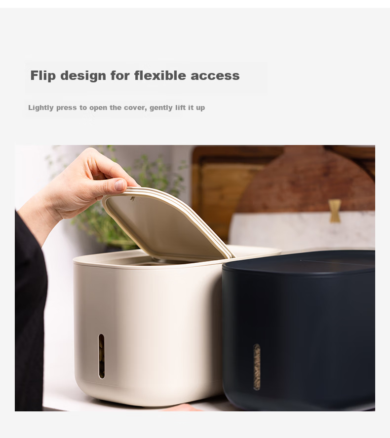 Zuutii Canadian Rice Container, 5KG Rice Bucket, Sealed Kitchen Storage Container, Rice Storage Box, Cold Smoke Ash 9
