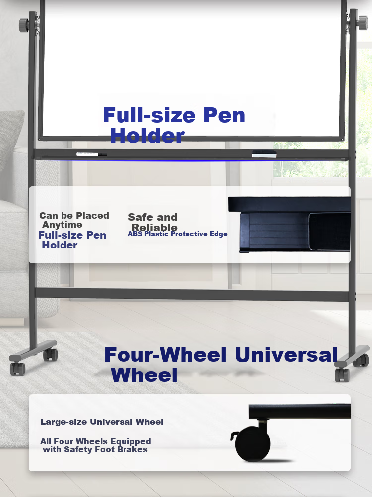BBNEW Double-Sided Magnetic Whiteboard Writing Board Stand-Style, Movable, Projectable, Flip-Able, for Meetings, Office, Training, Home Use, Teaching, Children's Use, Blackboard NEWK120150 5