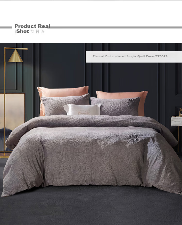 FUANNA Flannel Thickened Warm Single Duvet Cover Anti-Static Bedding Double Extra Large 1.8m Bed 9
