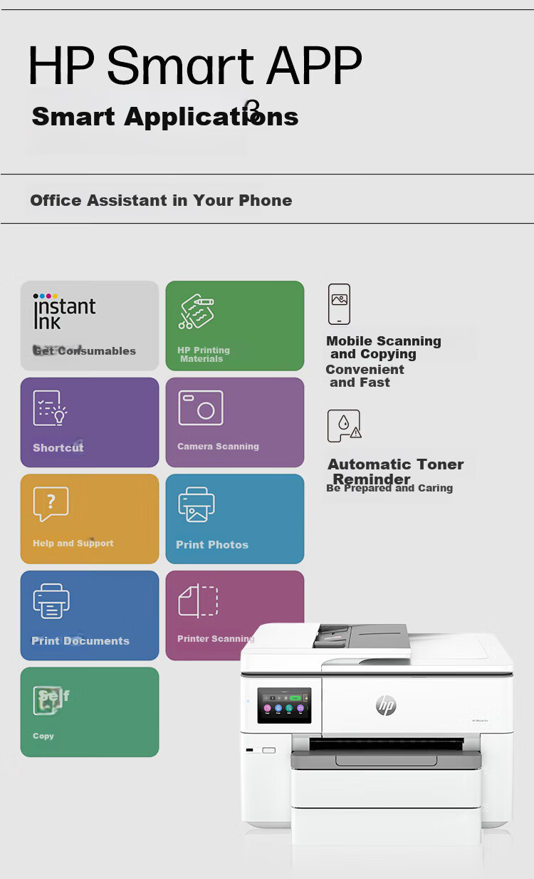 Huipu (HP) OfficeJet Pro 9730 A3 Color Inkjet All-In Printer, Print/scan/copy Three-In, WiFi Wireless Network/Auto Duplex 9
