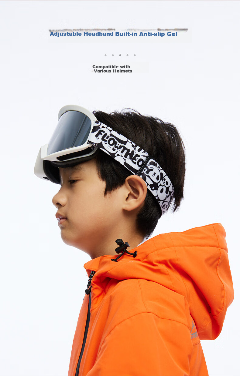Flow Theory Children's Ski Goggles for Boys And Girls, Double-Layer Anti-Fog Single And Double Board Ski Glasses Snowboard Protective Eyewear Blue Space 2