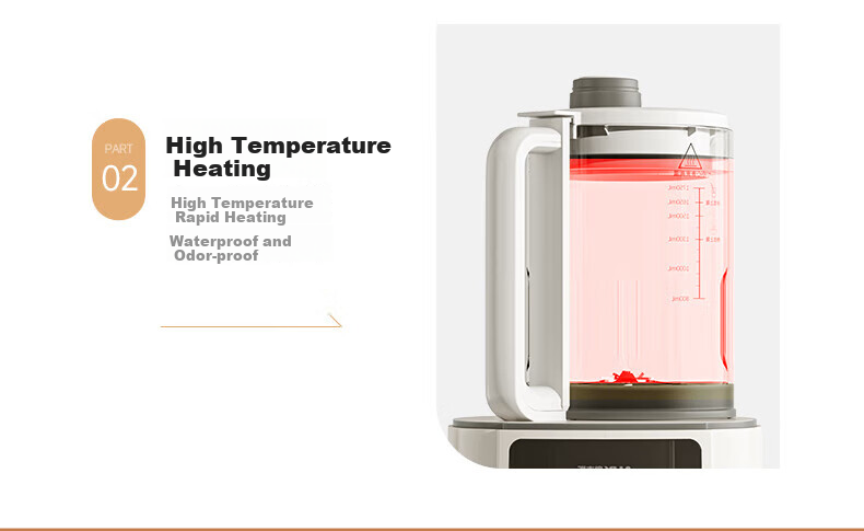AUX Quiet Blender, Fully Automatic No-Cook Multi-Grain Multifunctional Heating Home Soy Milk Maker And Juicer, Fully Automatic No-Cook 1.75L for 5-6 People APB-08APPZ12 13