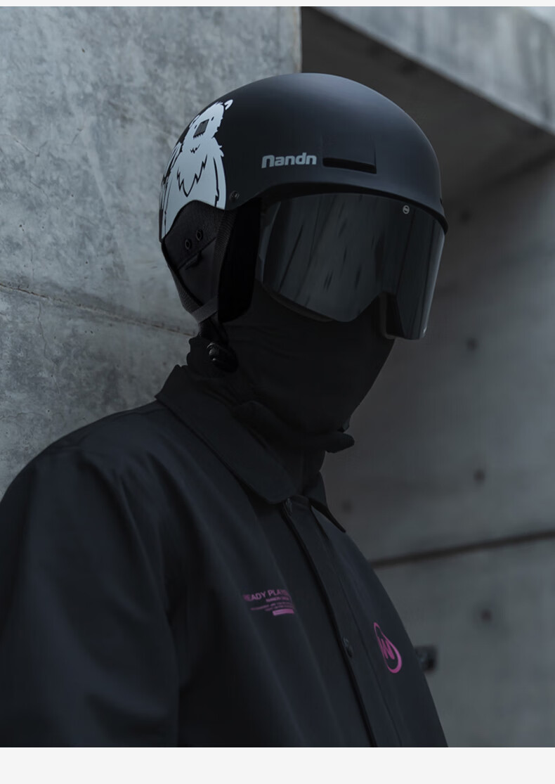 Nan En Ski Helmet Snowboard Skiing Protective Gear Anti-Collision Unisex Warm Matte Black L 7