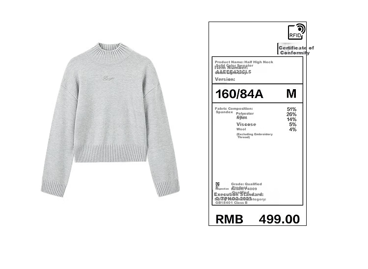 Taipingniao Women's Knit Sweater, Semi-Turtleneck Knitted Pullover, Soft Winter Sweater, Inner Layer D, Black, M 22