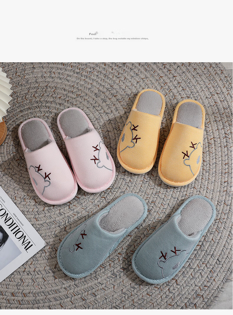 GUOLUOFEI Spring And Summer All-Season Slippers for Men, Indoor Home Use Women's Slippers, Navy Blue, Size 40-41 11