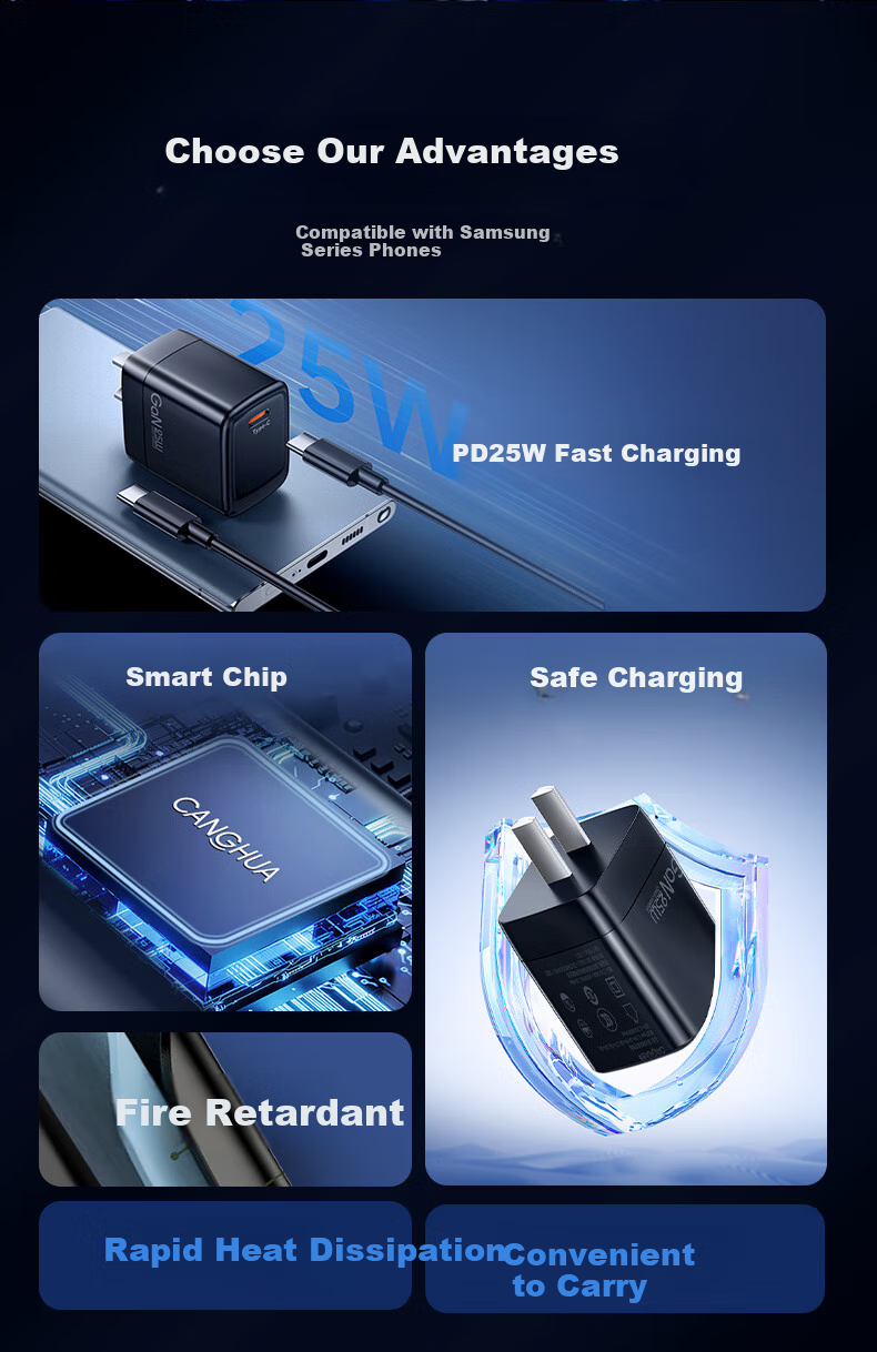 CangHua Compatible with Samsung Charger 25W Set, Super Fast Charging Adapter Cable, Suitable for S22/S23/S24+/S25/W26/W25/Zfold7/filp6/5 Phones Plug 1