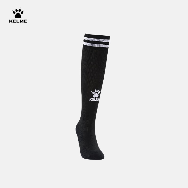KELME Long Tube Football Socks Professional Competition Training High Tube Anti-Slip Socks Black XS