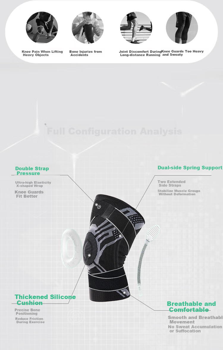 JD Original X380 Sports Knee Brace for Running And Basketball, Patella Fixation Meniscus Protection Hiking Knee Support, Single Piece M Size 3