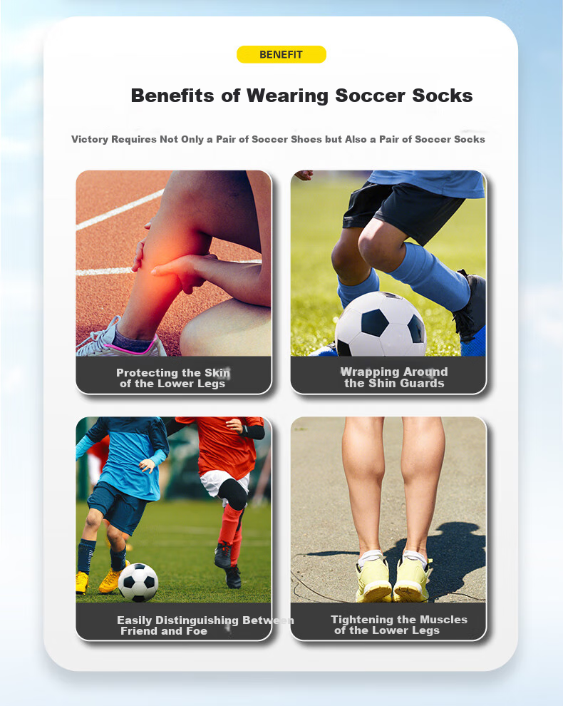 PEAK Children's Soccer Socks, Adult Thick Quick-Dry High Socks, Professional Training Compression Socks, Leg Protection Non-Slip Compression Socks 3