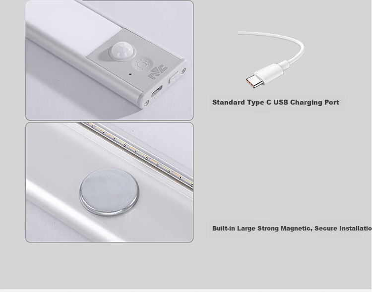 NVC Valentine's Day Cool Dormitory Cabinet Light, Bathroom Night Light, Three-Color Touch Control, Sensor-Activated Dimming 13