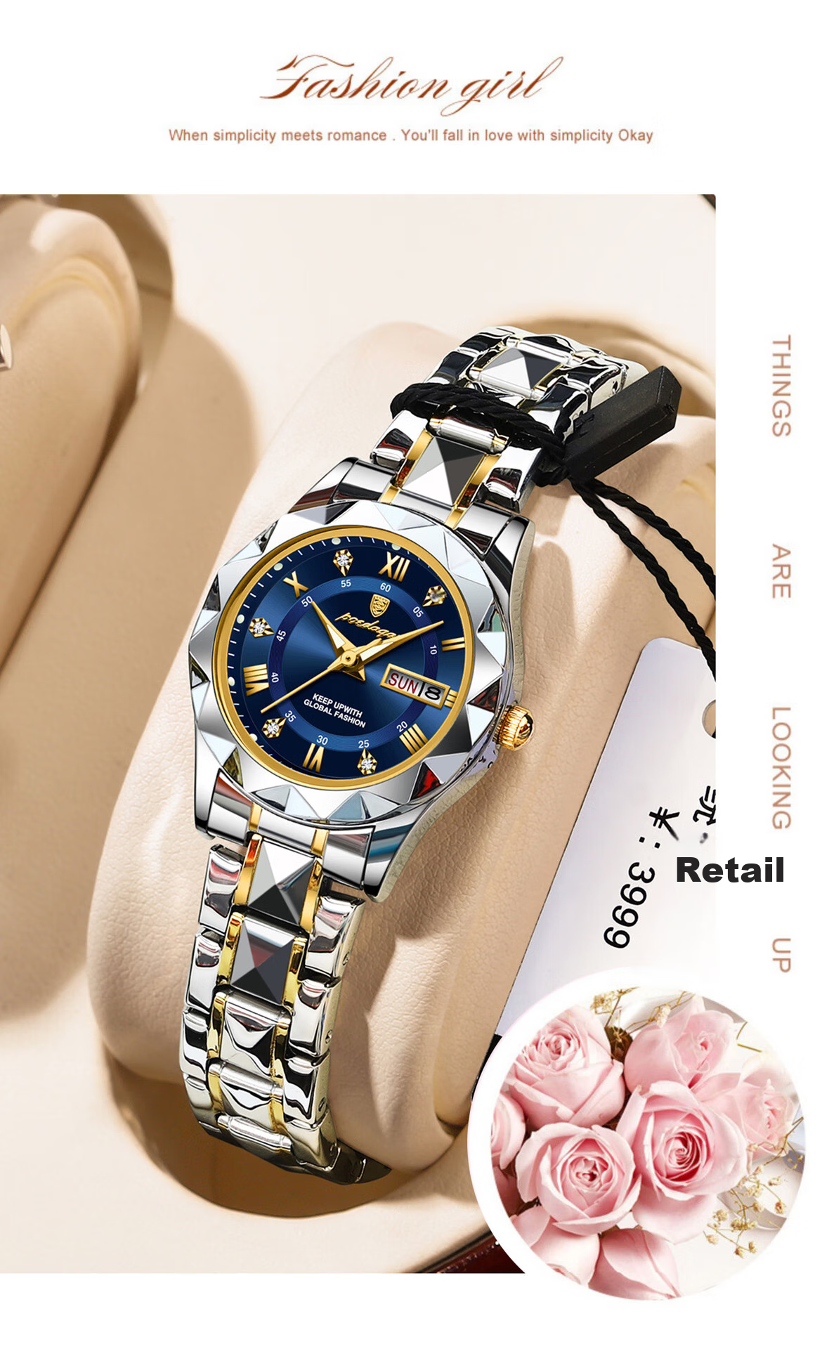 GEORGCOUNT Women's Watch, 2025 New Swiss Genuine Light Luxury High-End Ladies Watch, Waterproof Silent Quartz Watch for Women, Student Model 11