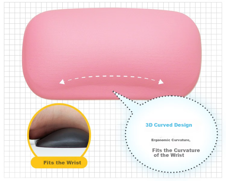 SANWA Gel Ergonomic Silicone Wrist Rest Mouse Pad Set, Solid Color Hand Support Wrist Pad, Soft And Washable, for Office And Gaming, White 4