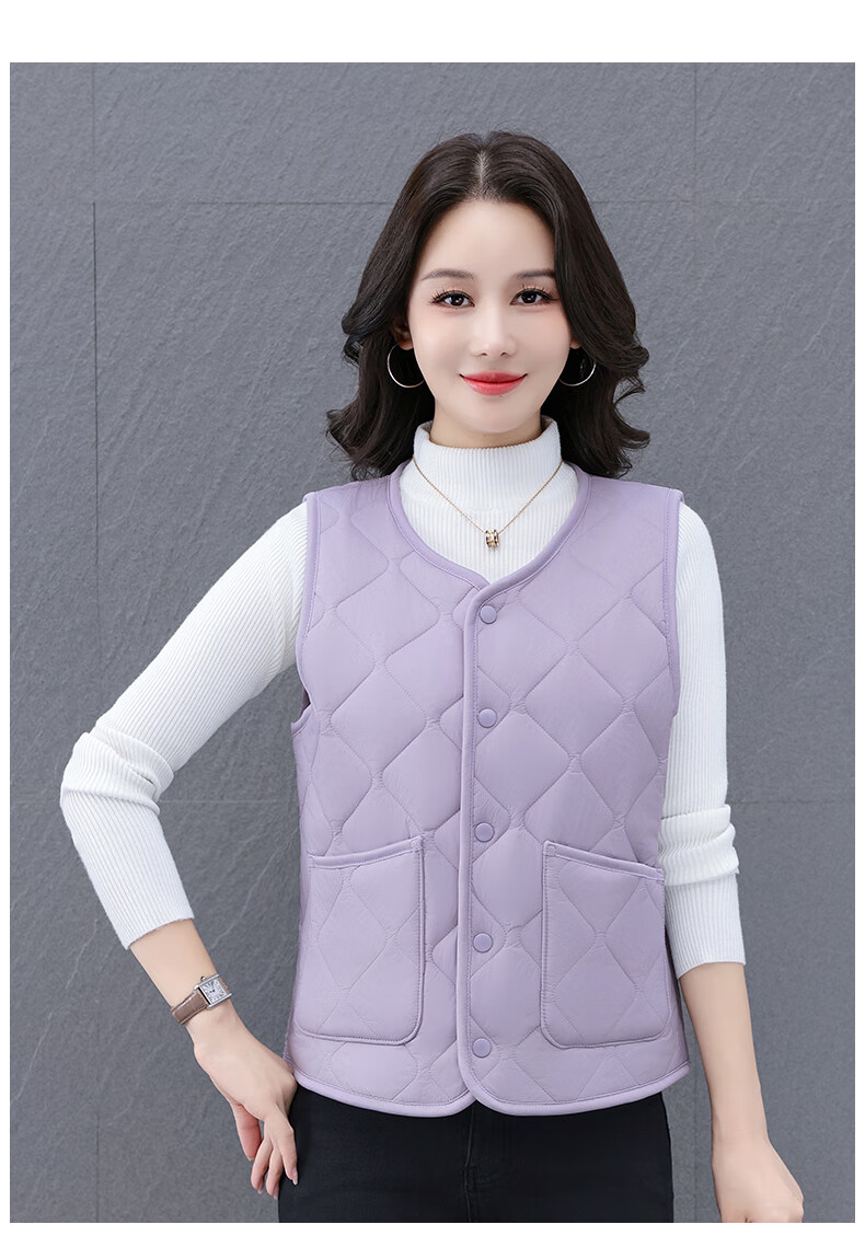 Woodpecker Women's Wool Vest Outerwear 2025 Autumn Winter New Lightweight Thickened Warm Vest for Moms Black XL 7