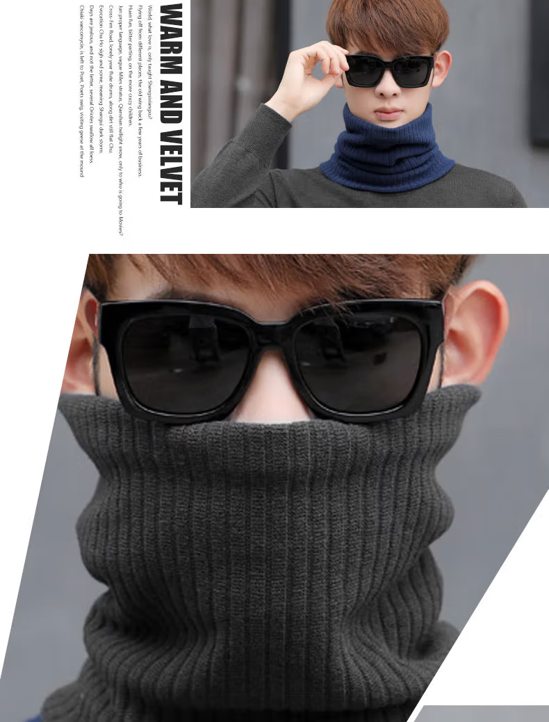 Cavalry Men's Winter Neck Warmer Scarf Cycling Headgear Windproof Cold-Resistant Face Mask Skiing Bicycle Head Cover Black 5