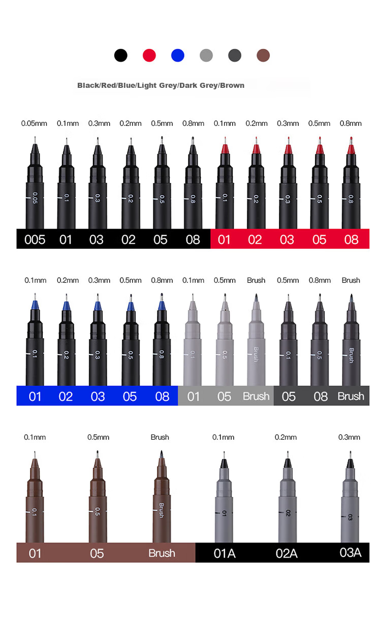 Uni Mitsubishi 0.1mm Water-Based Drawing Needle Pen, PIN-200 Art Design Outlining Pen, Black Handle with Blue Ink, Single Pe 2