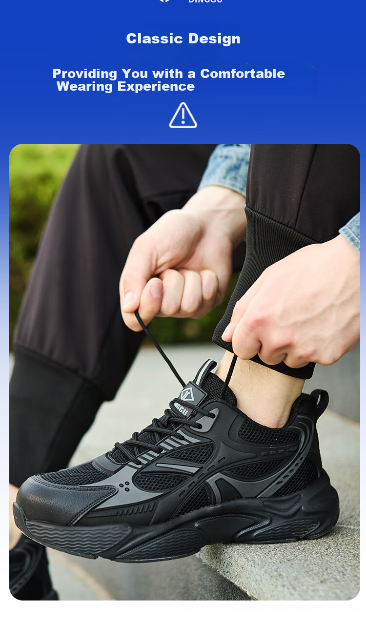 Dinggu Safety Shoes for Men, Steel Toe Anti-Smashing And Puncture-Resistant Work Boots for Construction Sites JD1573hei44 7