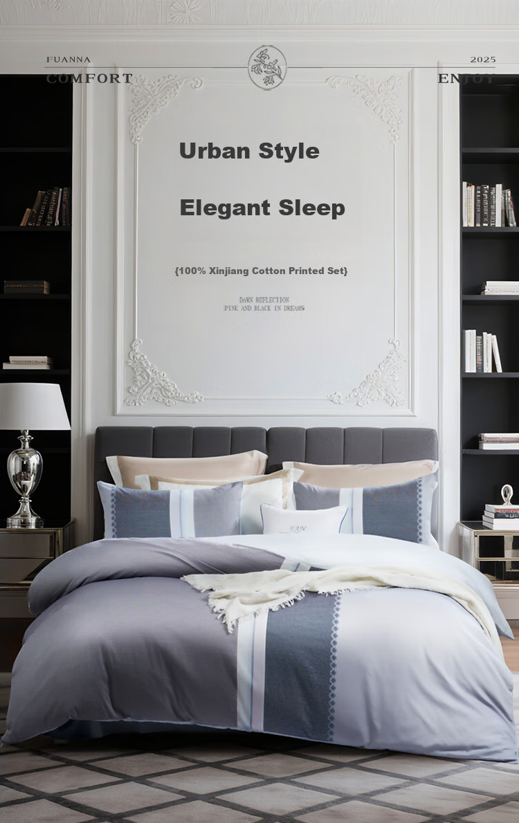 FUANNA Bedding Set, 100% Pure Cotton, Double-Size Unisex Set with Bed Sheet And Duvet Cover, 230×229cm, Laid 1