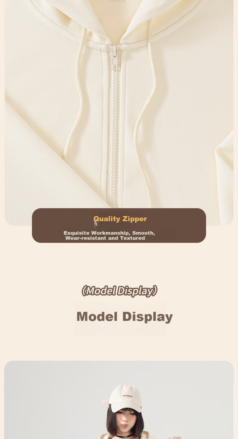 Jeanswest Hoodie for Women, Spring And Autumn New Style Jacket, Women's Cardigan, Hooded Couple's Wear, Petite Casual Loose Fit for Men And Wome 8